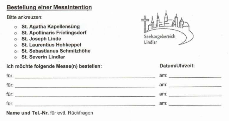 Bestellformular Messintention