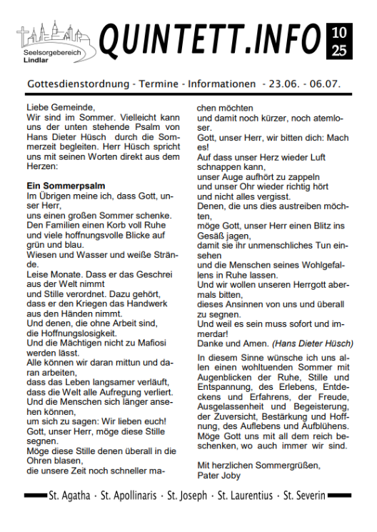 Quintett Info 10-25 Front